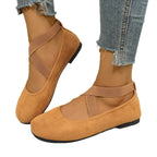 Damen Stylish Ballerinas mit elastischem Kreuzriemen und atmungsaktivem Obermaterial R&B