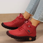 Damen Sportliche Schnürboots mit praktischem Klettverschluss