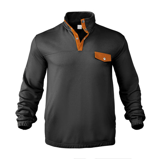 Herren Pullover mit praktischer Knopfleiste und Brusttasche R&B
