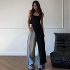 Damen Langarm Maxikleid mit hohem Schlitz R&B