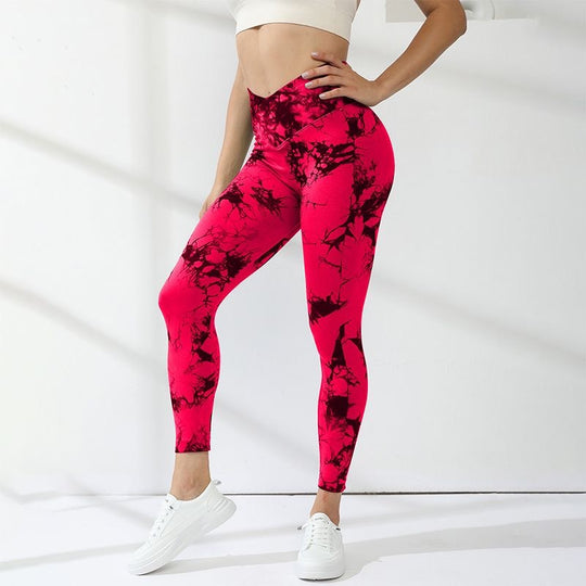Damen Hochleistungs-Leggings mit innovativem Marmor-Design R&B