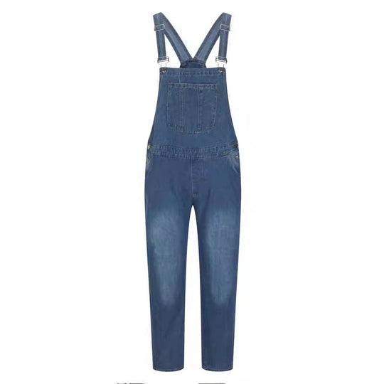 Herren Jeanslatzhose im urbanen Vintage-Stil mit praktischen Taschen R&B