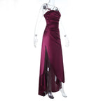 Damen Maxikleid mit raffinierten Falten und charmanten Spaghettiträgern R&B