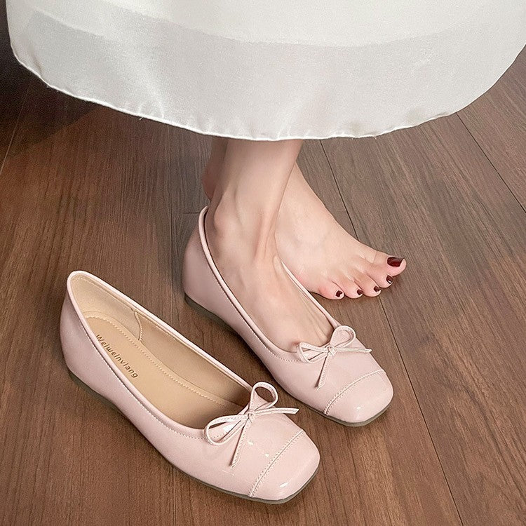 Damen Ballerinas mit feiner Lacklederoberfläche und bequemer Wedge-Sohle R&B