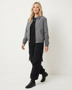 Lässige Herren BasR&Ball Jacke Vintage USA Style Grau Übergangsjacke
