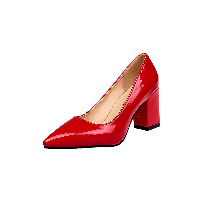 Damen Elegante High Heels mit blockiertem Absatz und modernem Acrylfinish R&B