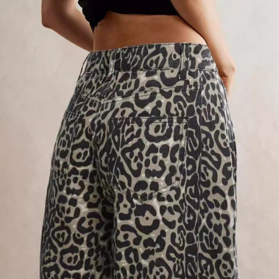 Damen Leichte Sommerhose im Leopardenmuster R&B