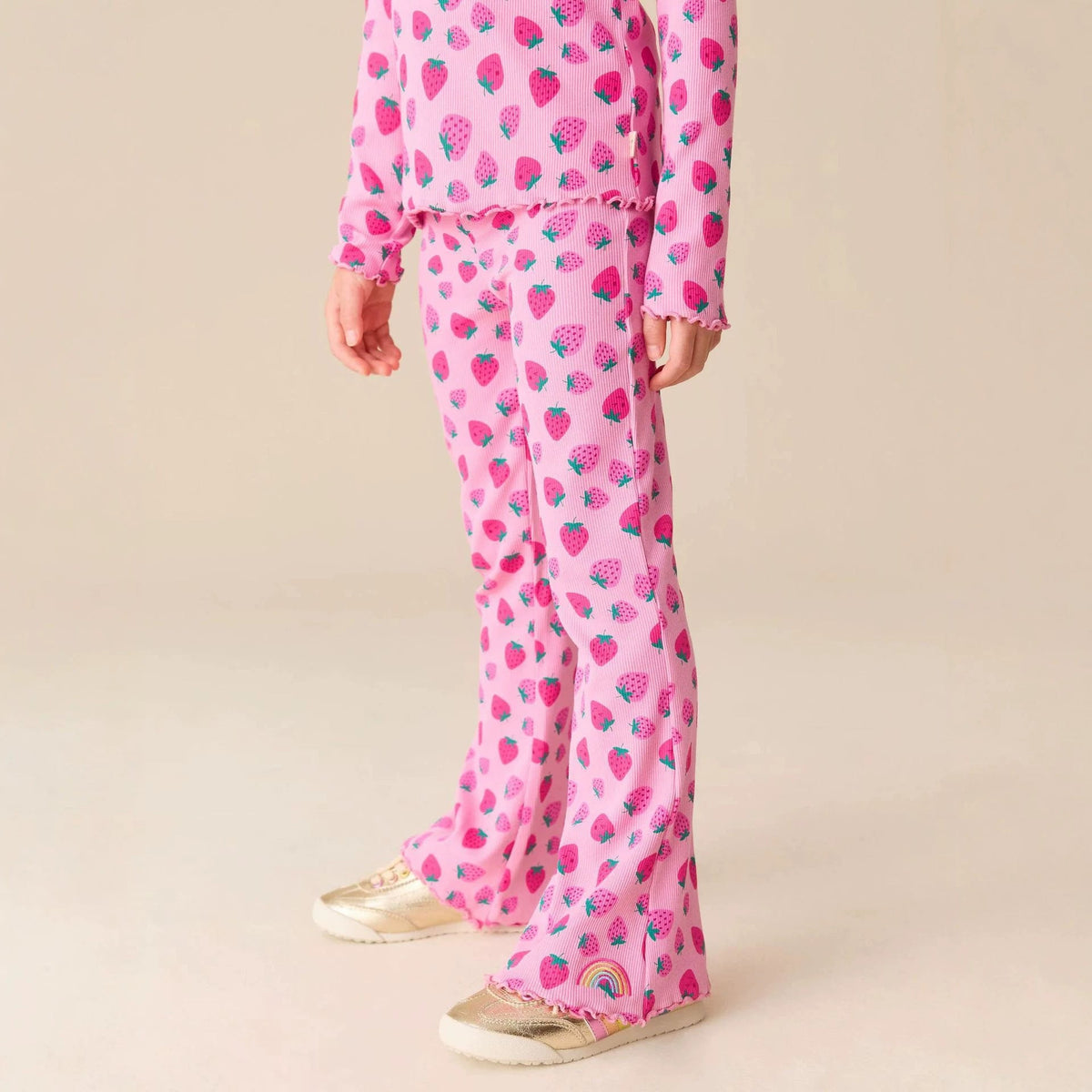 Mädchen Leggings mit fröhlichem Erdbeer-Muster R&B