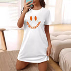 Damen Oversized T-Shirt mit inspirierendem Schriftzug und auffälligem Grafikdesign R&B