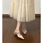 Damen Slingback Ballerinas mit eleganter Perlenverzierung R&B