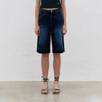 Damen Hoch taillierte Denim-Shorts mit weitem Bein und modischer Struktur R&B