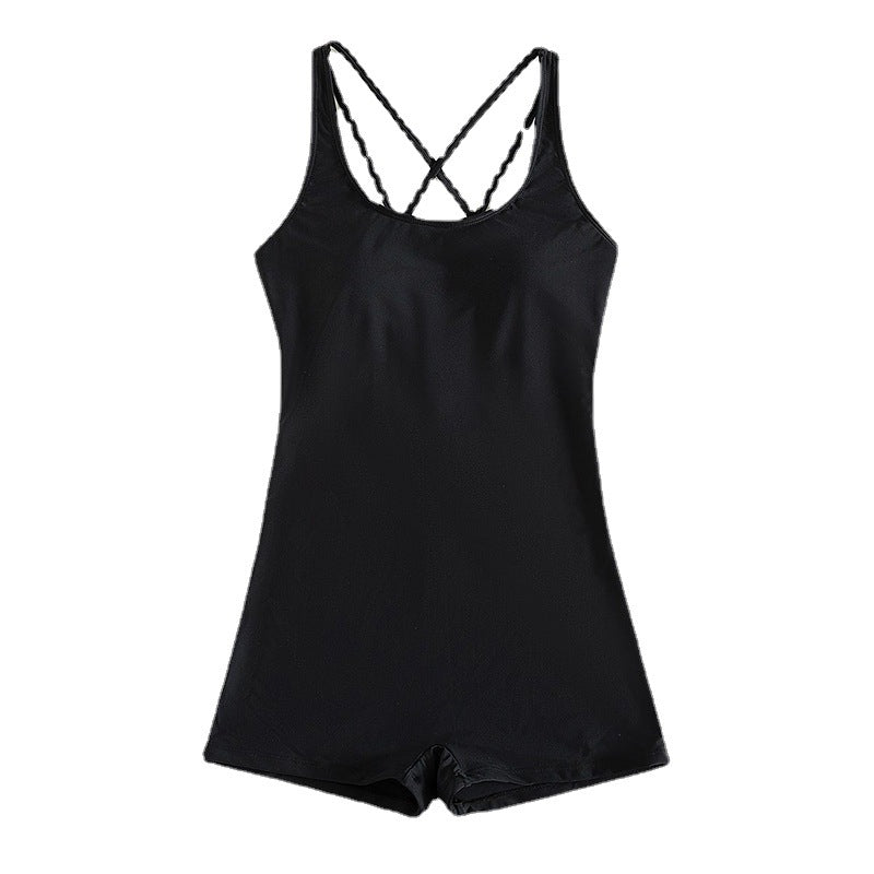 Damen Sportlicher Einteiler Badeanzug mit tiefem Ausschnitt R&B