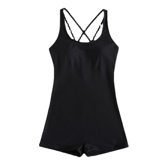 Damen Sportlicher Einteiler Badeanzug mit tiefem Ausschnitt R&B