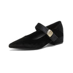 Damen spitze Ballerinas mit eleganter Schnallenverzierung