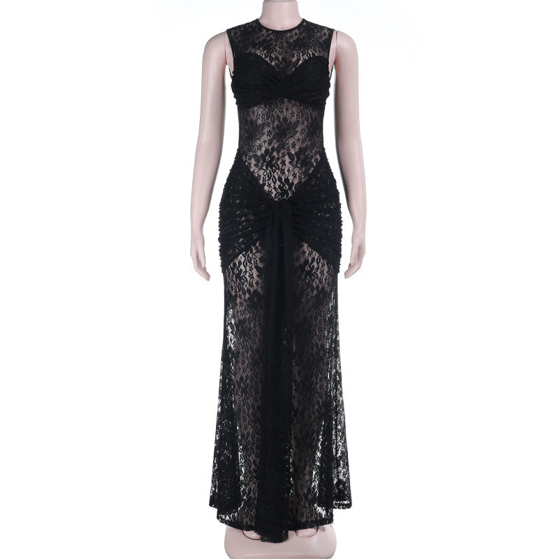 Damen Spitzen-Maxikleid R&B