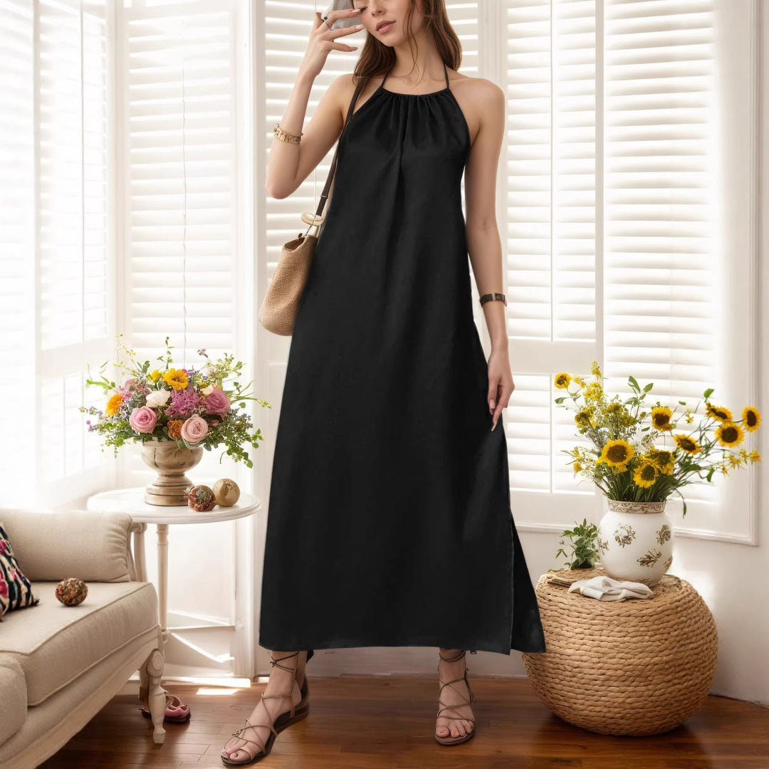 Damen Maxi-Kleid mit elegantem Halterbügel R&B