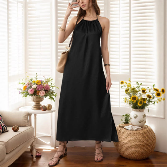 Damen Maxi-Kleid mit elegantem Halterbügel R&B