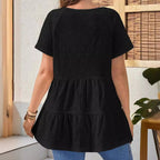Damen Oberteil mit V-Ausschnitt und Rüschendesign R&B