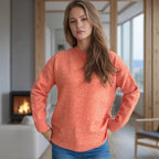 Damen lässiger Pullover mit weitem Schnitt und modernem Rippstrickdesign R&B