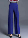 Damen Weit geschnittene High-Waist-Hose mit eleganten Bügelfalten R&B