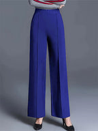 Damen Weit geschnittene High-Waist-Hose mit eleganten Bügelfalten R&B