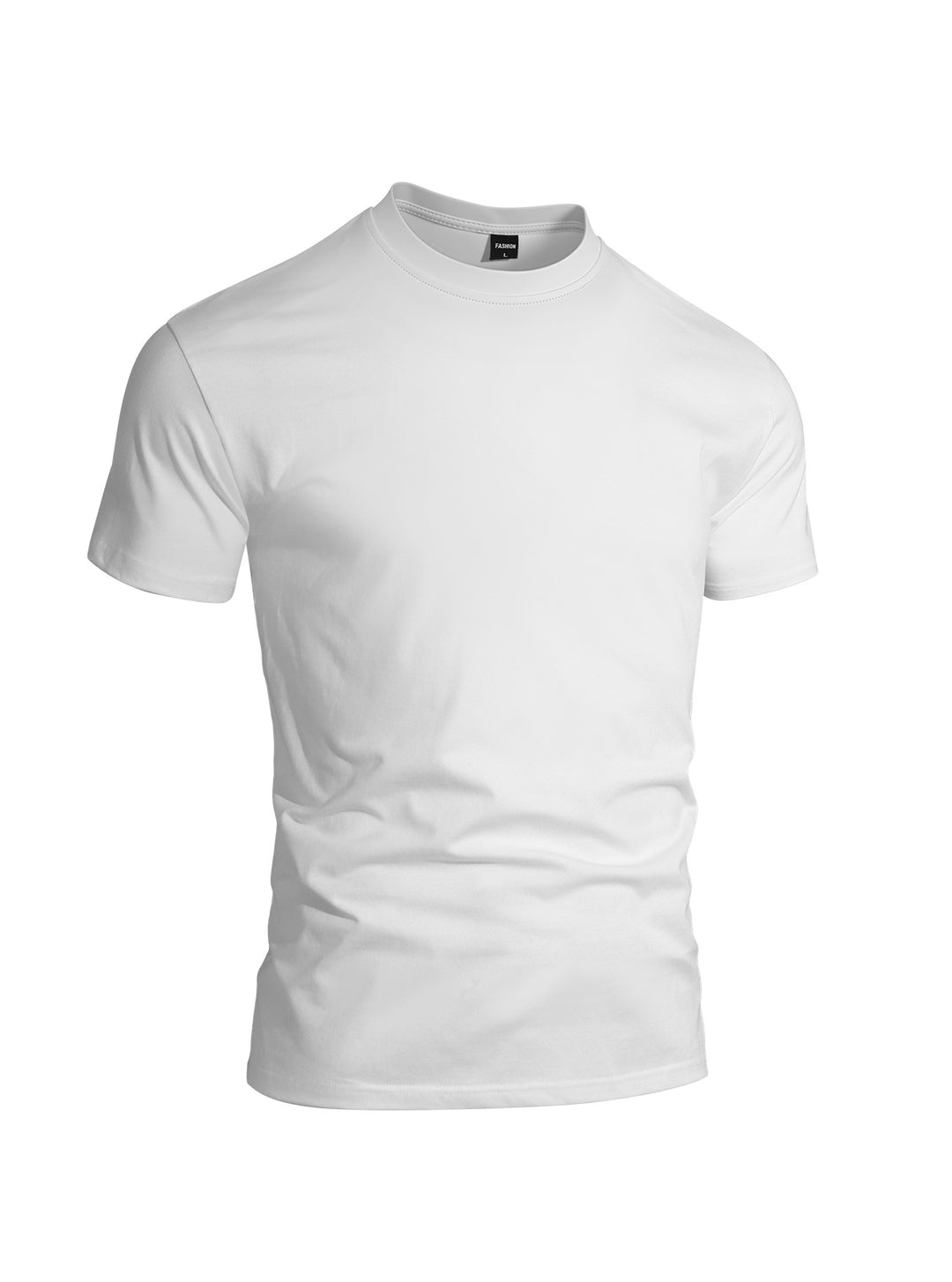 Herren nan eng anliegendes Rundhals-Basicshirt aus Singlejersey mit verstärktem Nackenband R&B