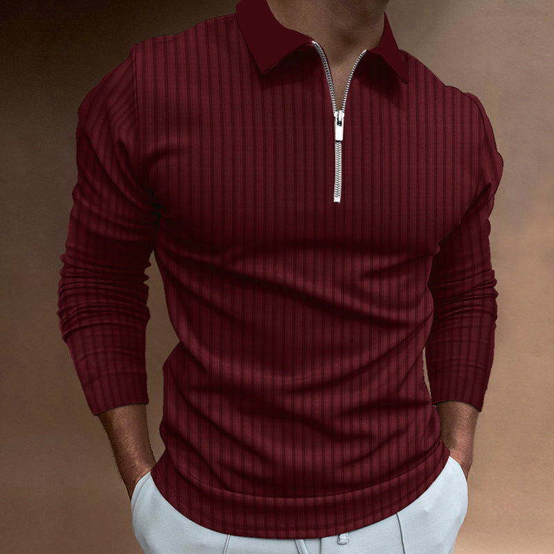 Herren Poloshirt mit elegantem Reißverschluss und strukturiertem Design R&B
