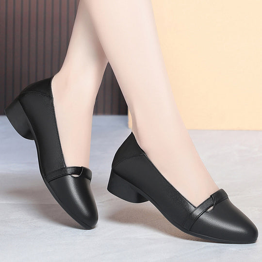 Damen elegante Decksohle Ballerinas mit Blockabsatz R&B