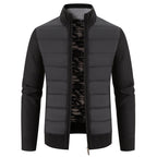 Herren hybride Steppjacke mit modischem Strickdesign R&B