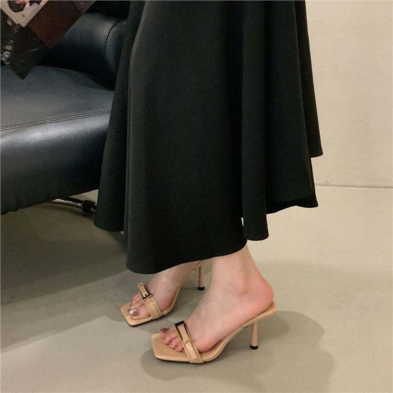 Damen elegante transparente High Heel Sandalen R&B