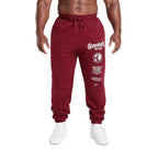 Herren nan konisch geschnittene Baumwollfleece-Sweathose mit elastischem Kordelbund gerippten Beinabschlüssen und großflächigem Logodruck R&B