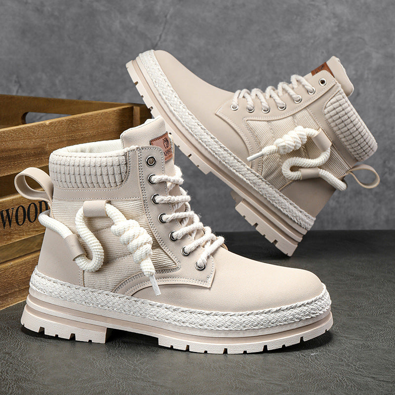 Damen modische und bequeme Winterstiefel mit hohem Kragen und rutschfester Sohle R&B