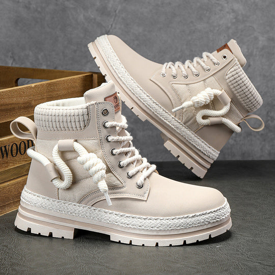 Damen modische und bequeme Winterstiefel mit hohem Kragen und rutschfester Sohle R&B