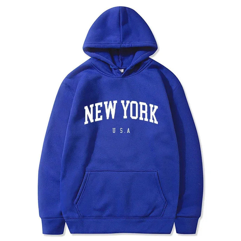 Damen Kapuzenpullover mit modischem New York Print und bequemer Passform R&B