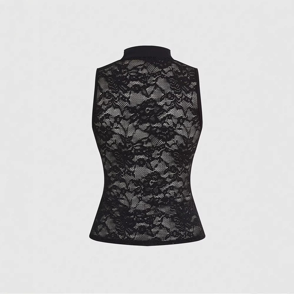 Damen Chinesisches Sticktop mit hochgeschlossenem Design und floralem Motiv R&B