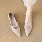 Damen Ballerinas mit modischer Perlen-Schnalle