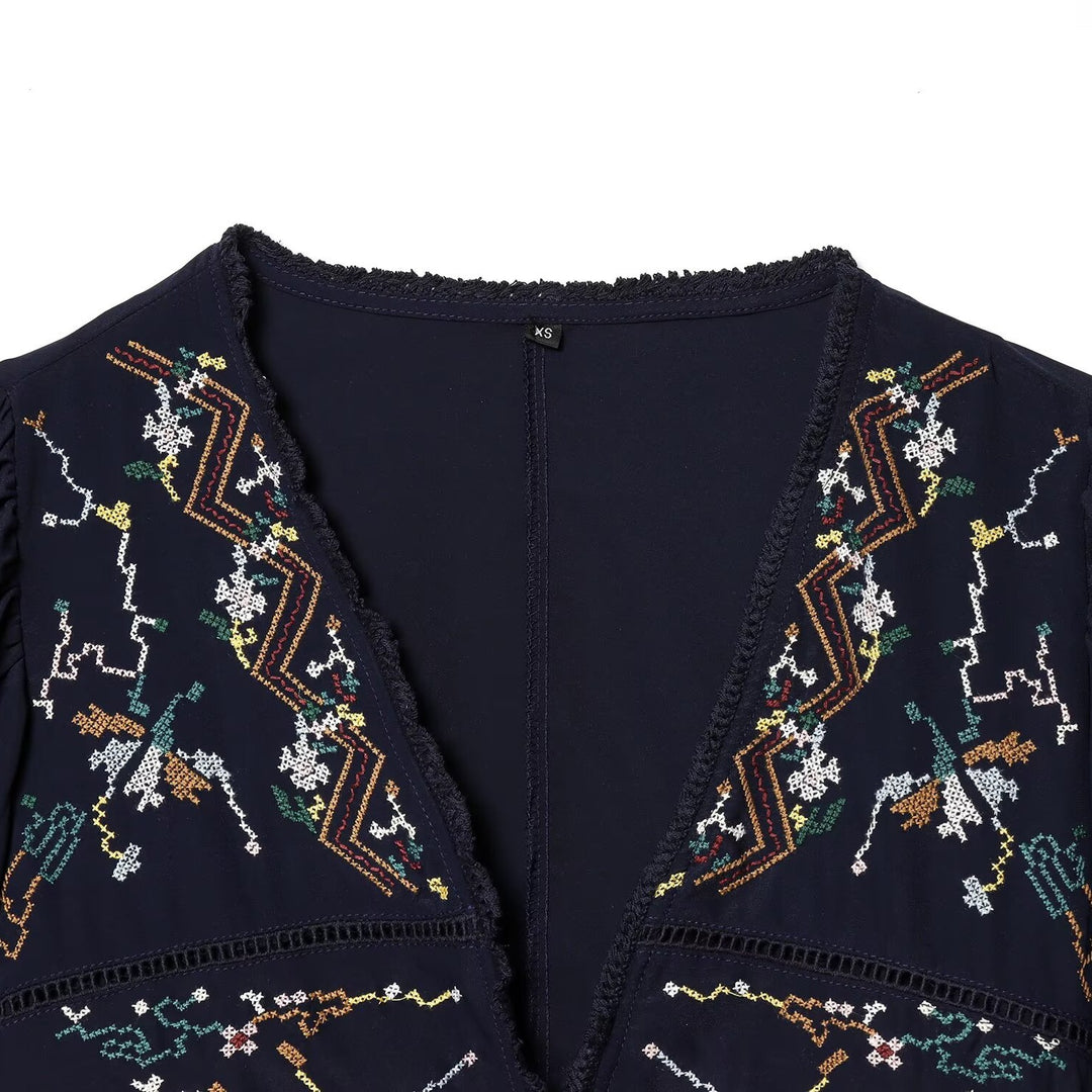 Damen kurze Bluse mit Platz für elegantes Binden R&B