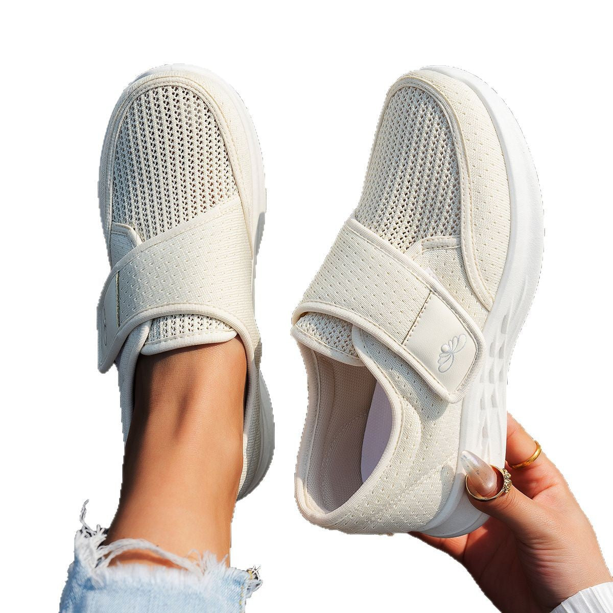 Damen Bequeme Alltagsschuhe mit verstellbarem Klettverschluss R&B