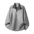 Damen Oversized Fleecepullover mit halb offenem Kragen R&B