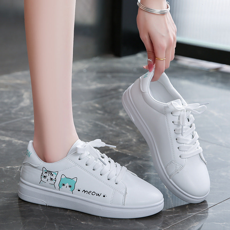 Damen Sneaker mit verspieltem Katzenmotiv und bequemer Sohle R&B