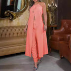 Damen Elegantes Overall mit offenem Schnitt und langem Cape R&B