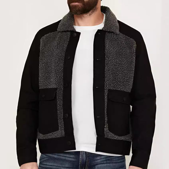 Herren etwas übergroße Jacke mit weichem Futter und praktischen Taschen R&B