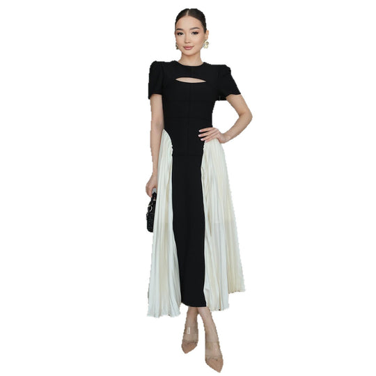 Damen Maxi-Kleid mit einzigartigem Cut-Out und drapiertem Rock R&B