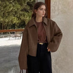 Damen modische Kurzjacke mit lässigem Schnitt R&B