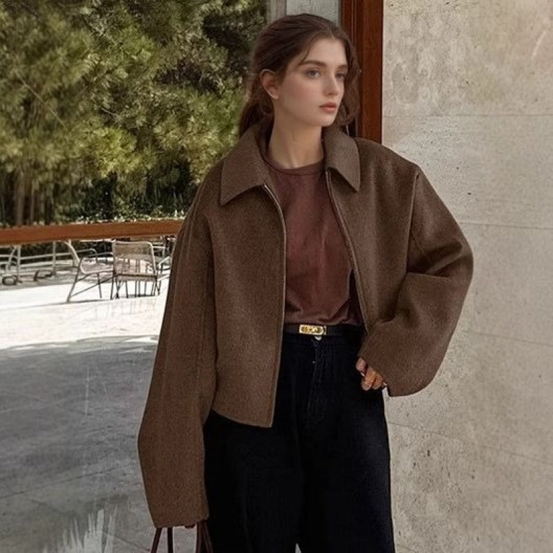 Damen modische Kurzjacke mit lässigem Schnitt R&B