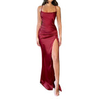 Damen Elegantes Maxikleid mit raffiniertem Schlitz und glattem Obermaterial R&B