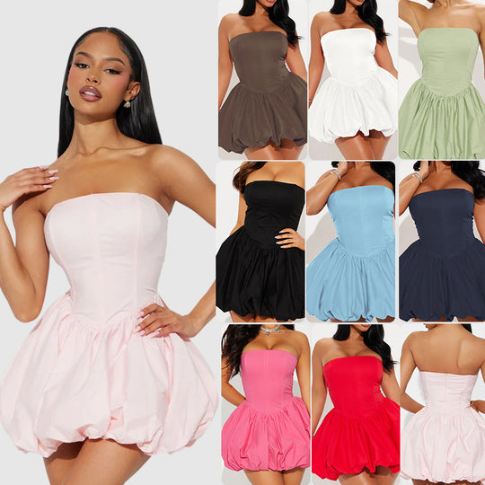 Damen Bustier-Kleid mit voluminösem Rock und figurschmeichelndem Schnitt R&B