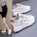 Damen Sneakers mit hohem Plateau und atmungsaktiver Mesh-Oberfläche R&B