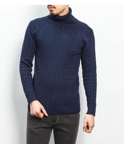 Herren modischer Rollkragenpullover mit strukturierter Strickoptik R&B