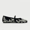 Damen Ballerinas mit verstellbarem Riemendesign und aufwendiger Blumenstickerei R&B